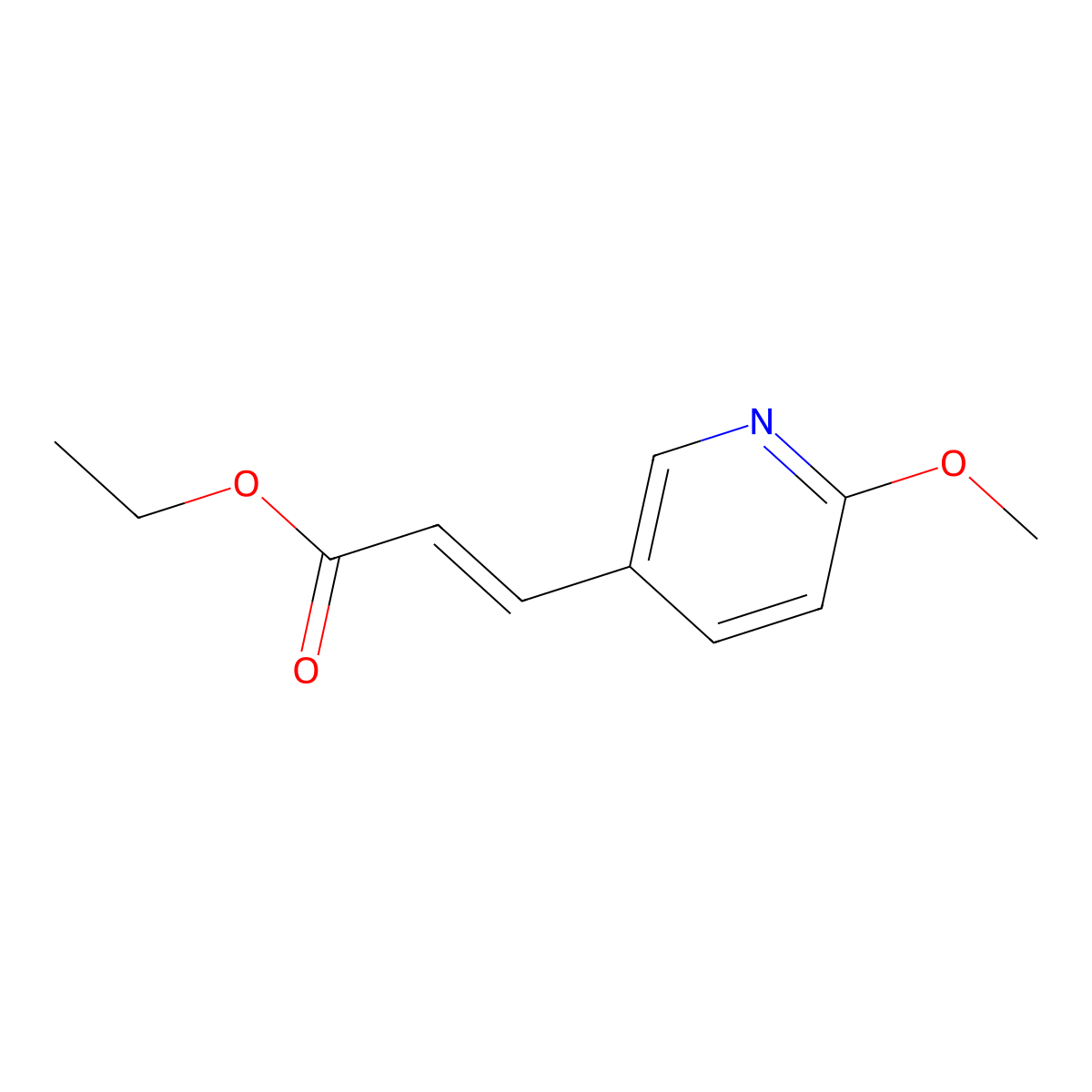 Ethyl (2E)-3-(6-methoxy-3-pyridinyl)-2-propenoate molecular structure, CAS 227939-28-8