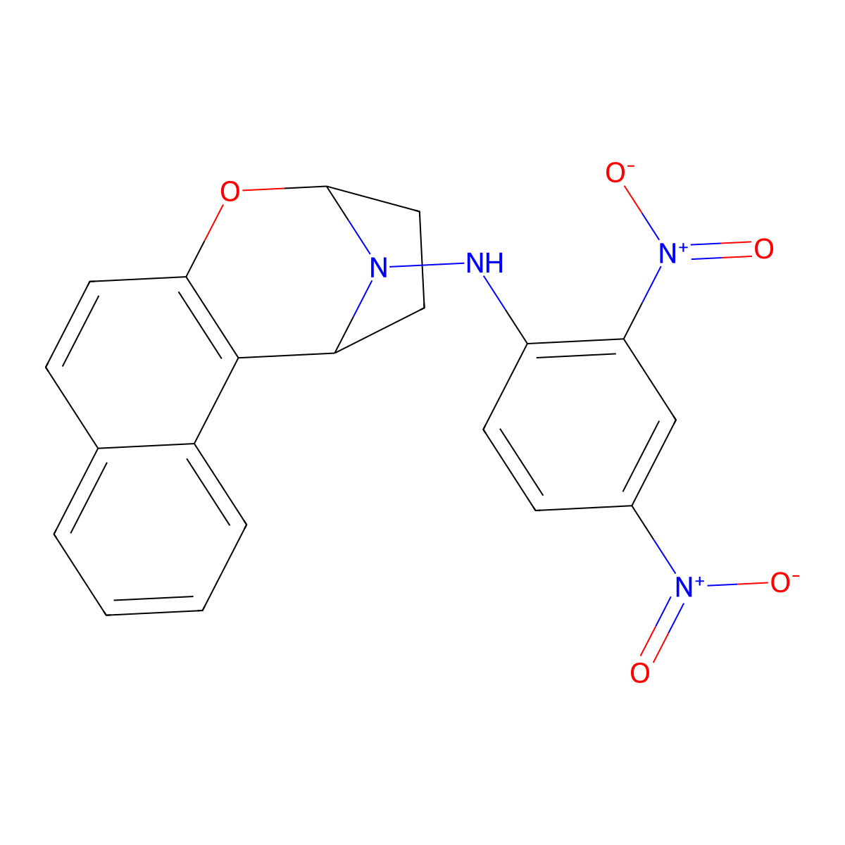N-(2,4-dinitrophenyl)-2-oxa-16-azatetracyclo[11.2.1.0~3,12~.0~6,11~]hexadeca-3(12),4,6(11),7,9-pentaen-16-amine molecular structure, CAS 22794-77-0