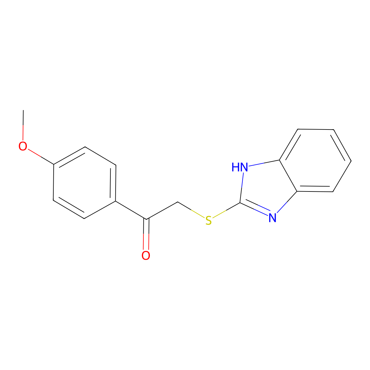 2-(1H-benzimidazol-2-ylsulfanyl)-1-(4-methoxyphenyl)ethanone molecular structure, CAS 22794-86-1