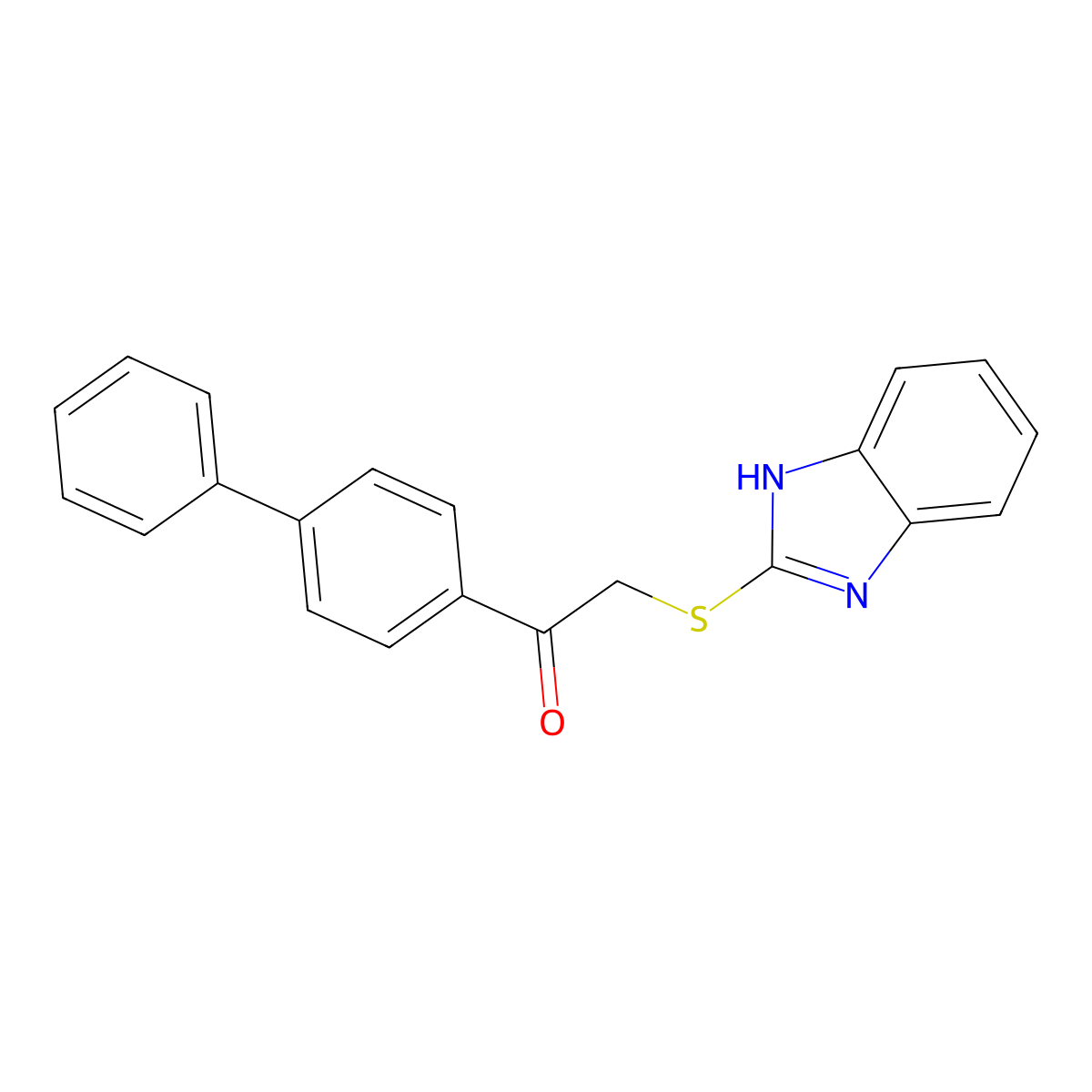 2-(1H-benzimidazol-2-ylsulfanyl)-1-(biphenyl-4-yl)ethanone molecular structure, CAS 22794-88-3