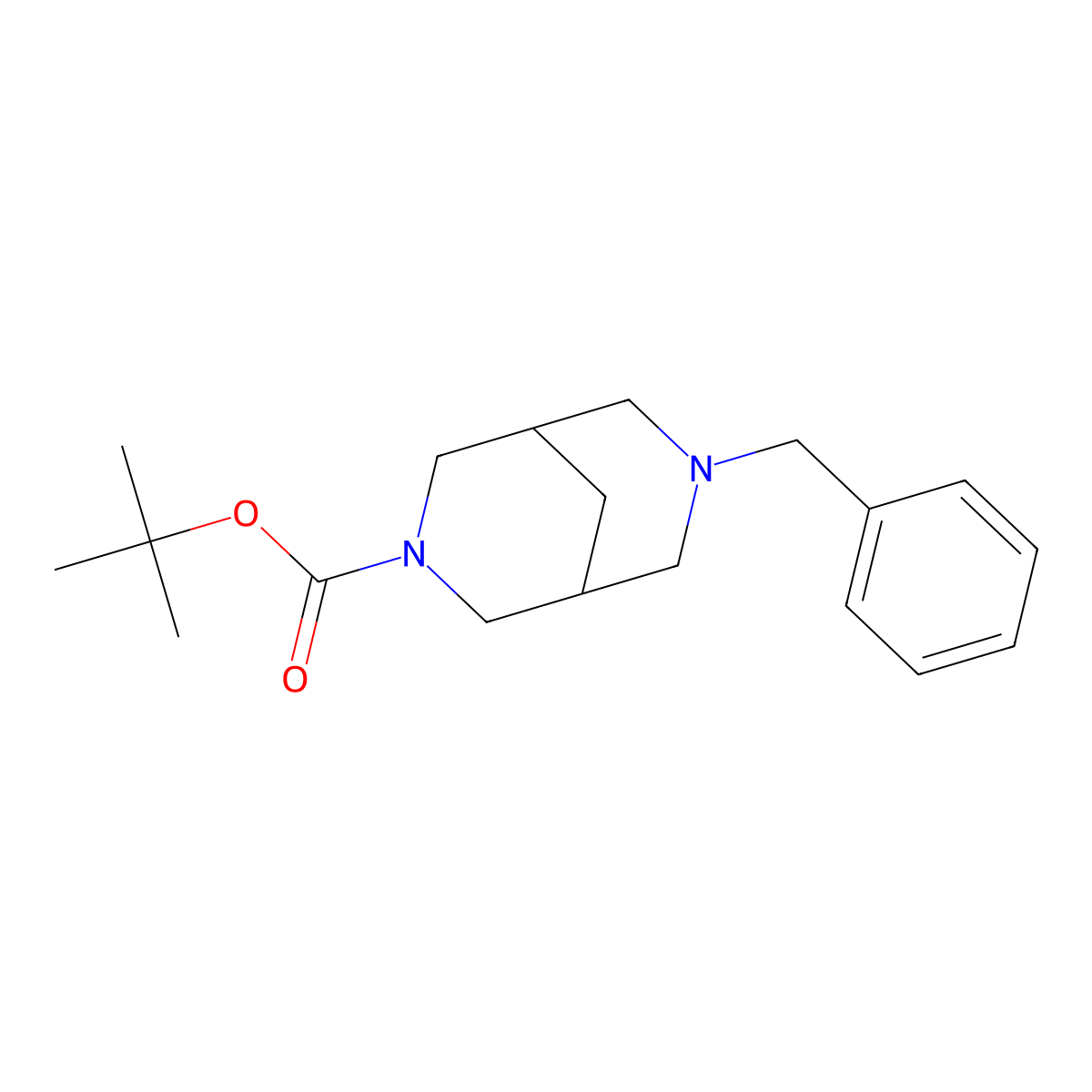 Tert-butyl 7-benzyl-3,7-diazabicyclo[3.3.1]nonane-3-carboxylate molecular structure, CAS 227940-71-8
