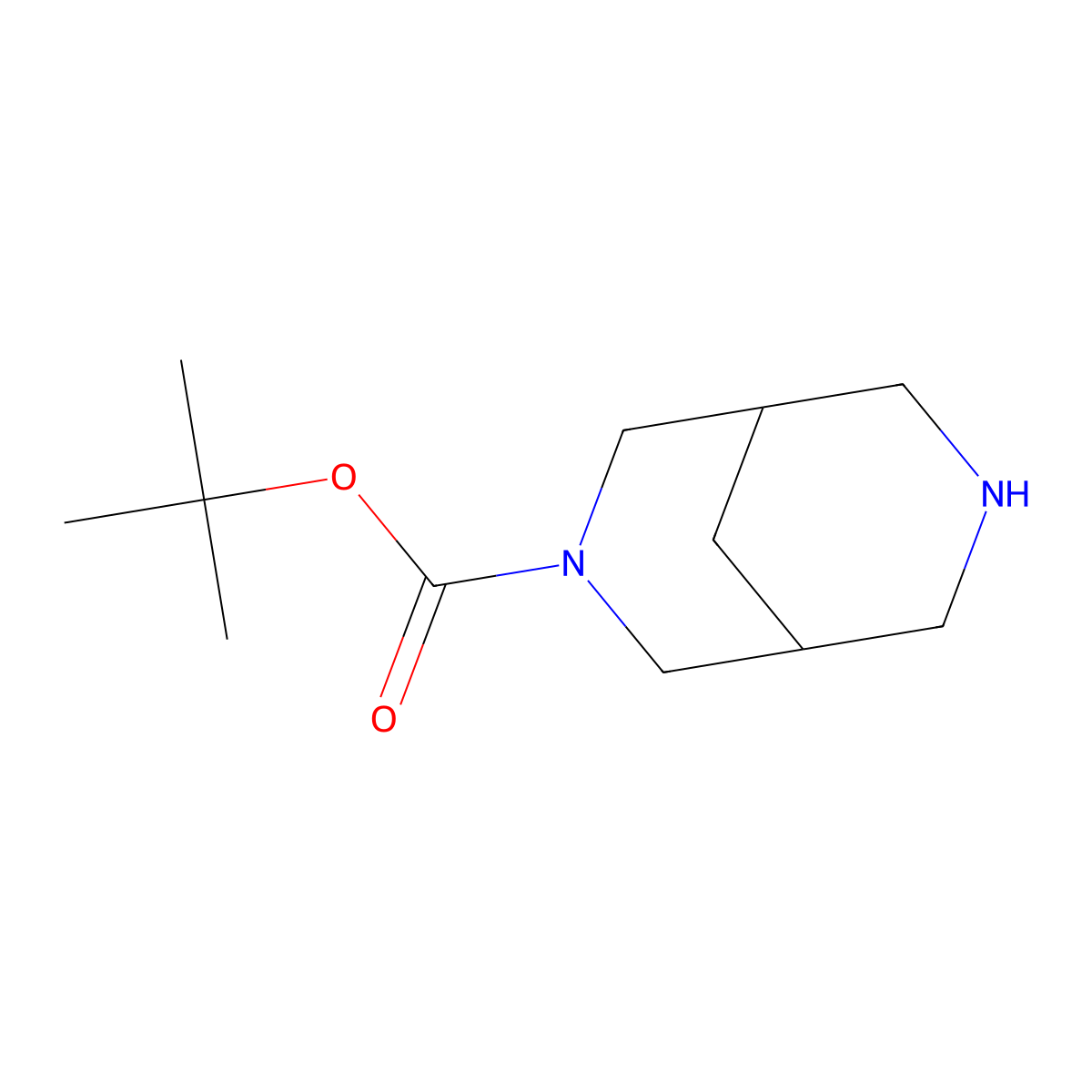 Tert-butyl 3,7-diazabicyclo(3.3.1)nonane-3-carboxylate molecular structure, CAS 227940-72-9
