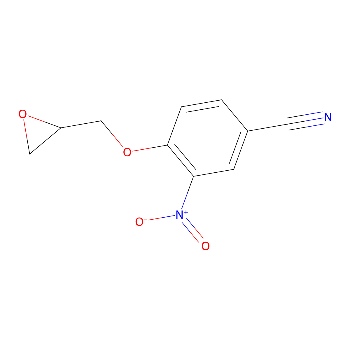 3-Nitro-4-(oxiran-2-ylmethoxy)benzonitrile molecular structure, CAS 227940-83-2