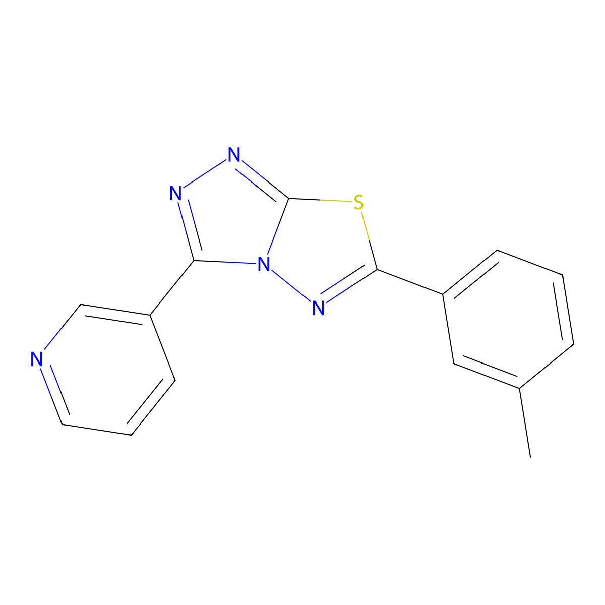 6-(3-Methylphenyl)-3-pyridin-3-yl-[1,2,4]triazolo[3,4-b][1,3,4]thiadiazole molecular structure, CAS 227945-42-8