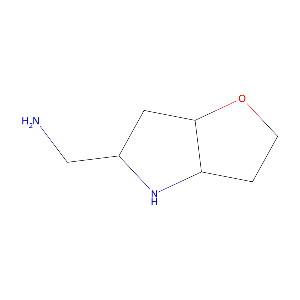 {hexahydro-2H-furo[3,2-b]pyrrol-5-yl}methanamine molecular structure, CAS 2279484-79-4