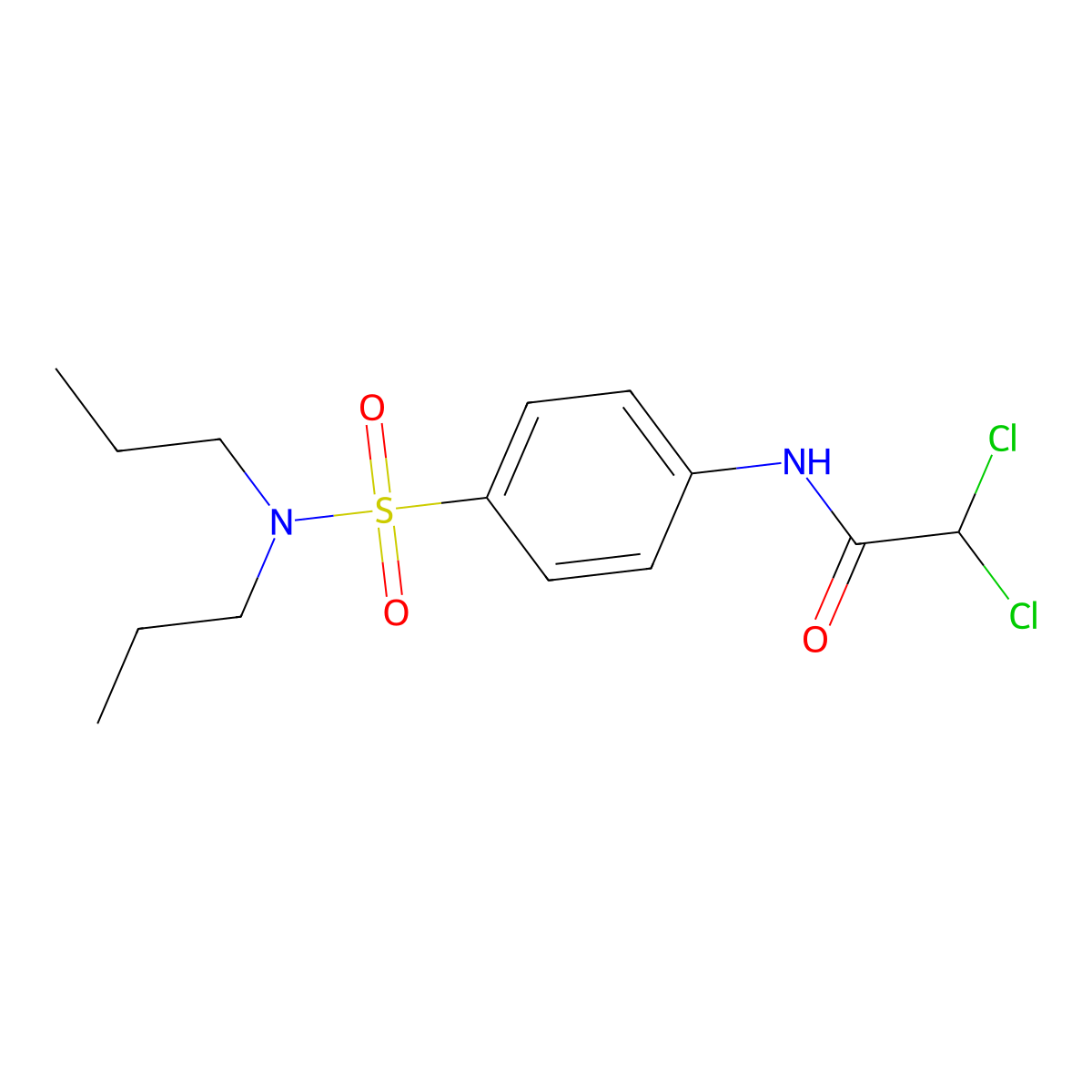 2,2-dichloro-N-[4-(dipropylsulfamoyl)phenyl]acetamide molecular structure, CAS 22795-40-0