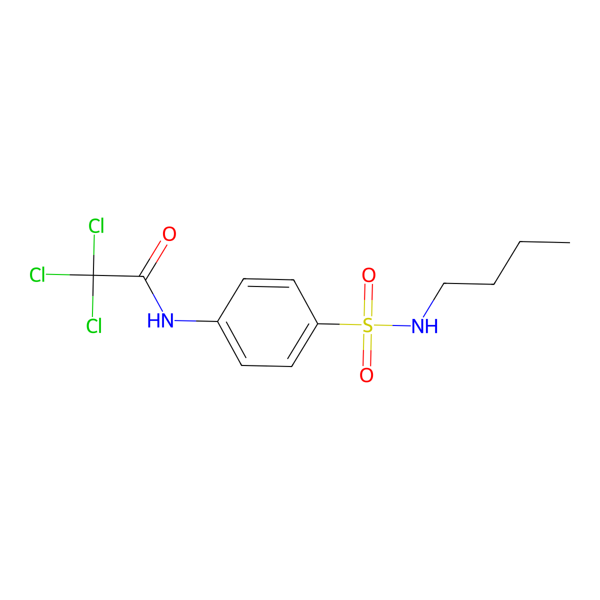 N-[4-(butylsulfamoyl)phenyl]-2,2,2-trichloroacetamide molecular structure, CAS 22795-46-6