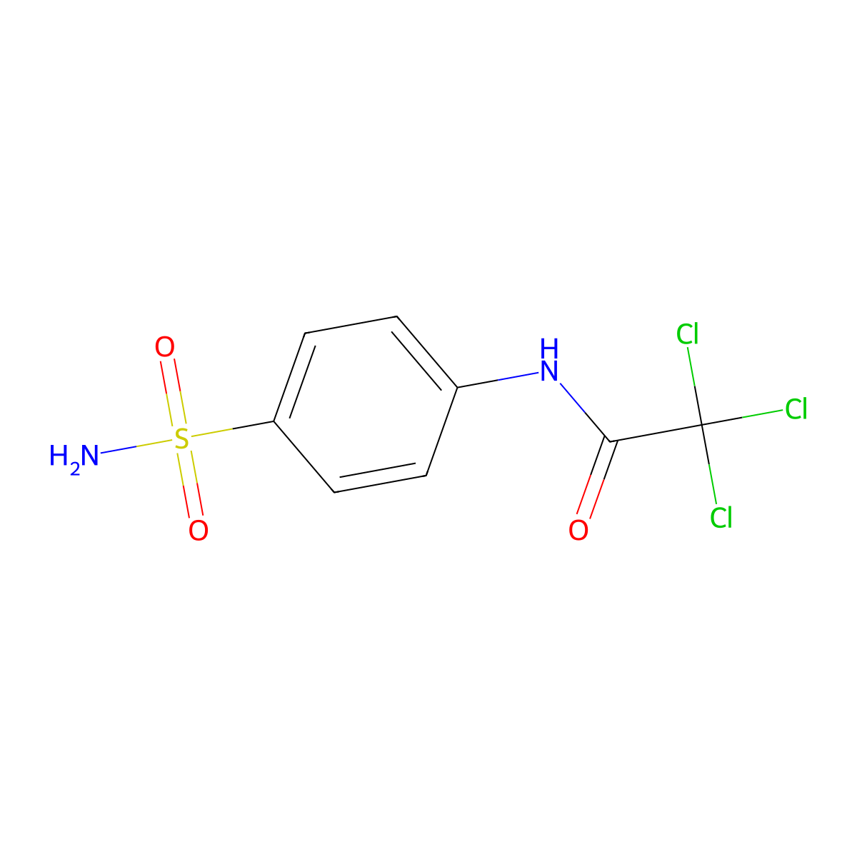 Acetamide, N-(4-(aminosulfonyl)phenyl)-2,2,2-trichloro- molecular structure, CAS 22795-59-1