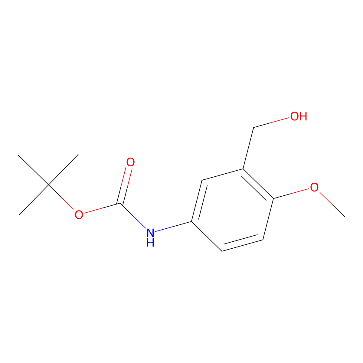 tert-butyl N-[3-(hydroxymethyl)-4-methoxyphenyl]carbamate molecular structure, CAS 227952-69-4