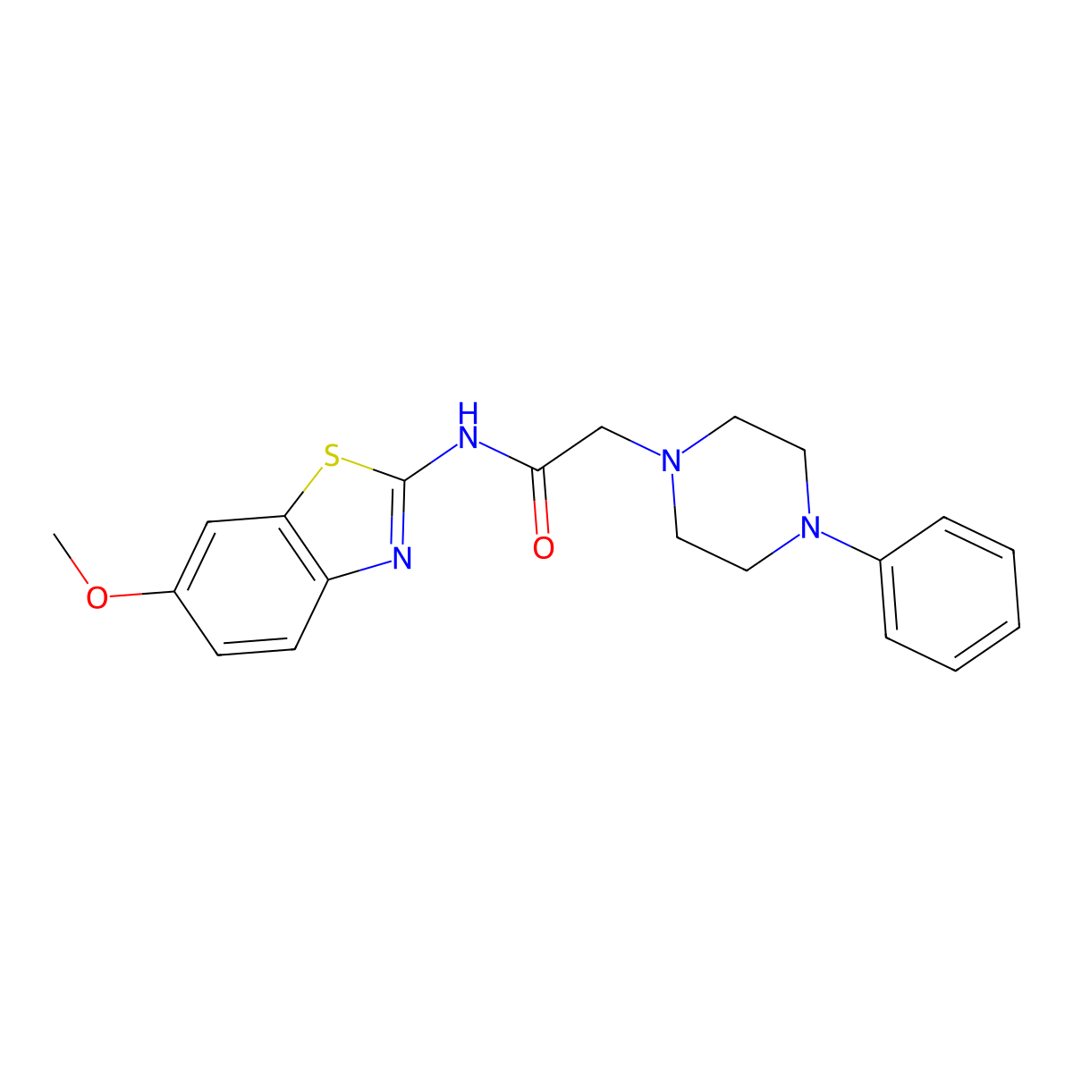 N-(6-methoxy-1,3-benzothiazol-2-yl)-2-(4-phenylpiperazin-1-yl)acetamide molecular structure, CAS 227957-52-0
