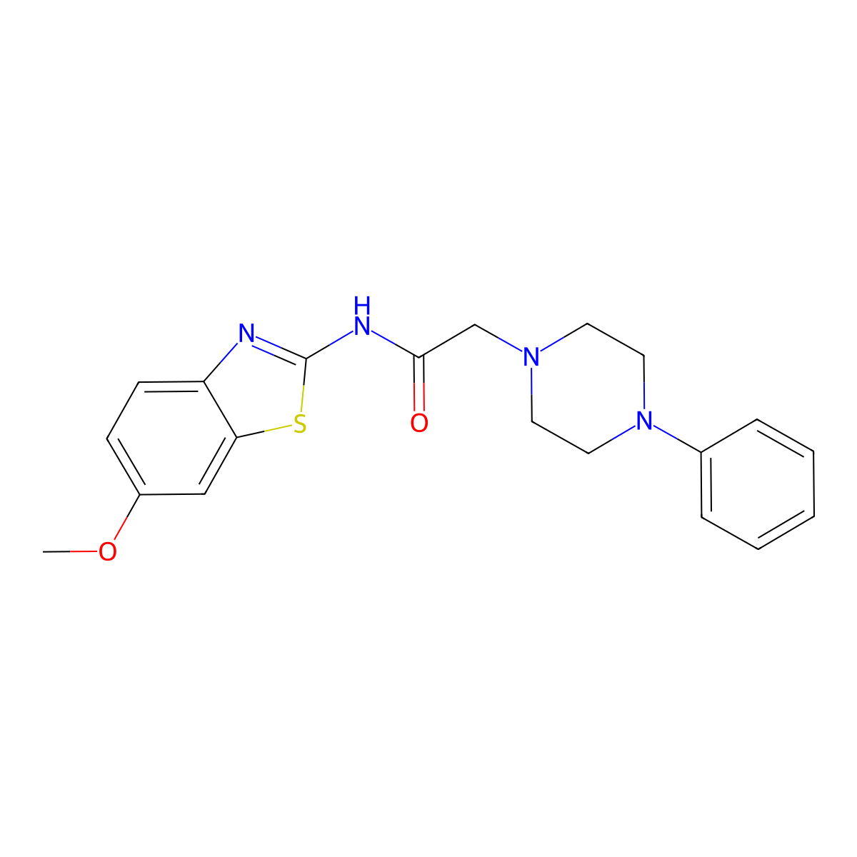 N-(6-methoxy-1,3-benzothiazol-2-yl)-2-(4-phenylpiperazin-1-yl)acetamide molecular structure, CAS 227957-52-0