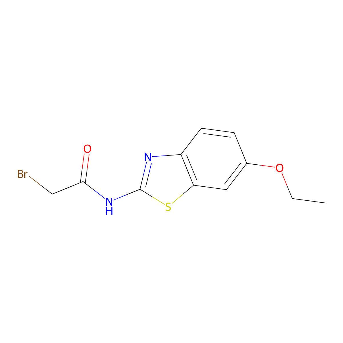 2-bromo-N-(6-ethoxy-1,3-benzothiazol-2-yl)acetamide molecular structure, CAS 227957-72-4