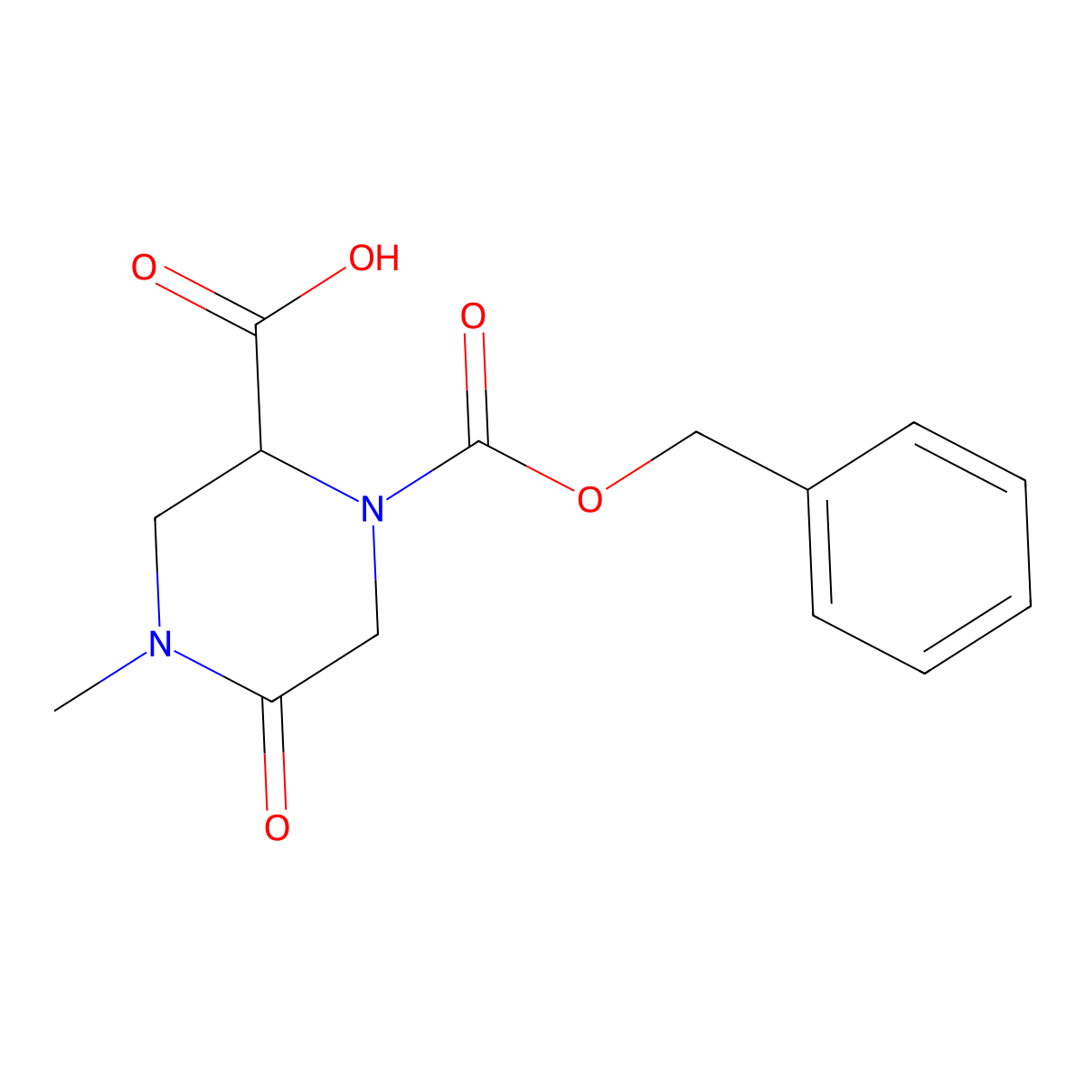 1-[(Benzyloxy)carbonyl]-4-methyl-5-oxopiperazine-2-carboxylic acid molecular structure, CAS 2279572-47-1