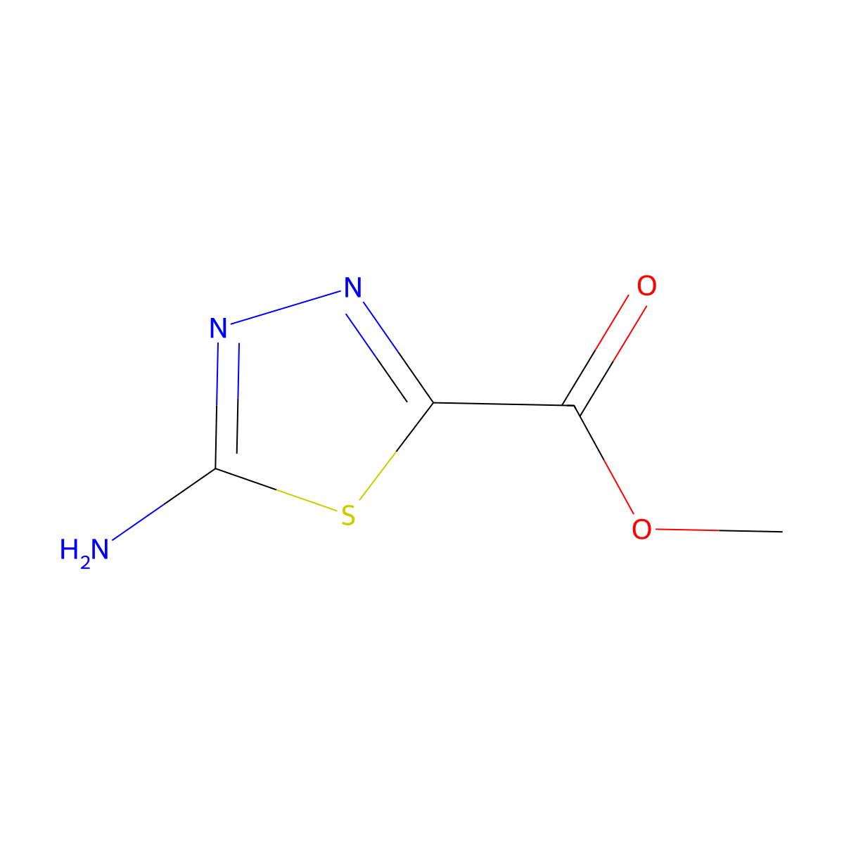 Methyl 5-amino-1,3,4-thiadiazole-2-carboxylate molecular structure, CAS 227958-69-2