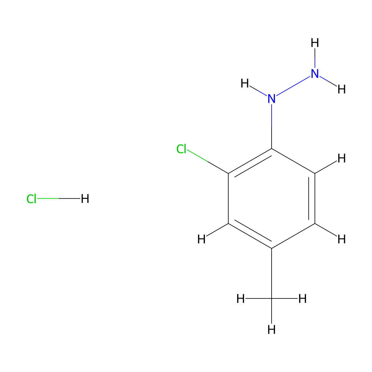 2-Chloro-4-methylphenylhydrazine hydrochloride molecular structure, CAS 227958-97-6