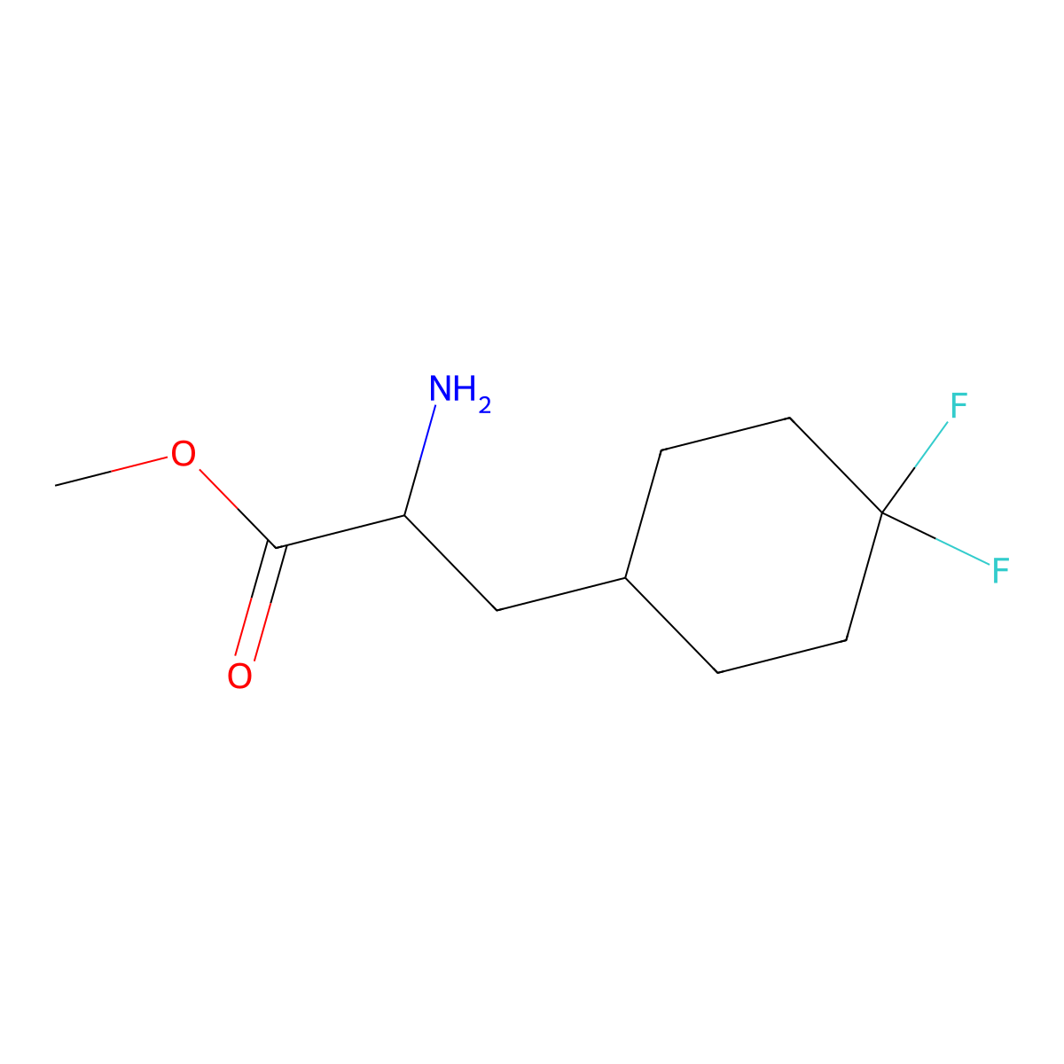 Methyl 2-amino-3-(4,4-difluorocyclohexyl)propanoate molecular structure, CAS 2279581-18-7
