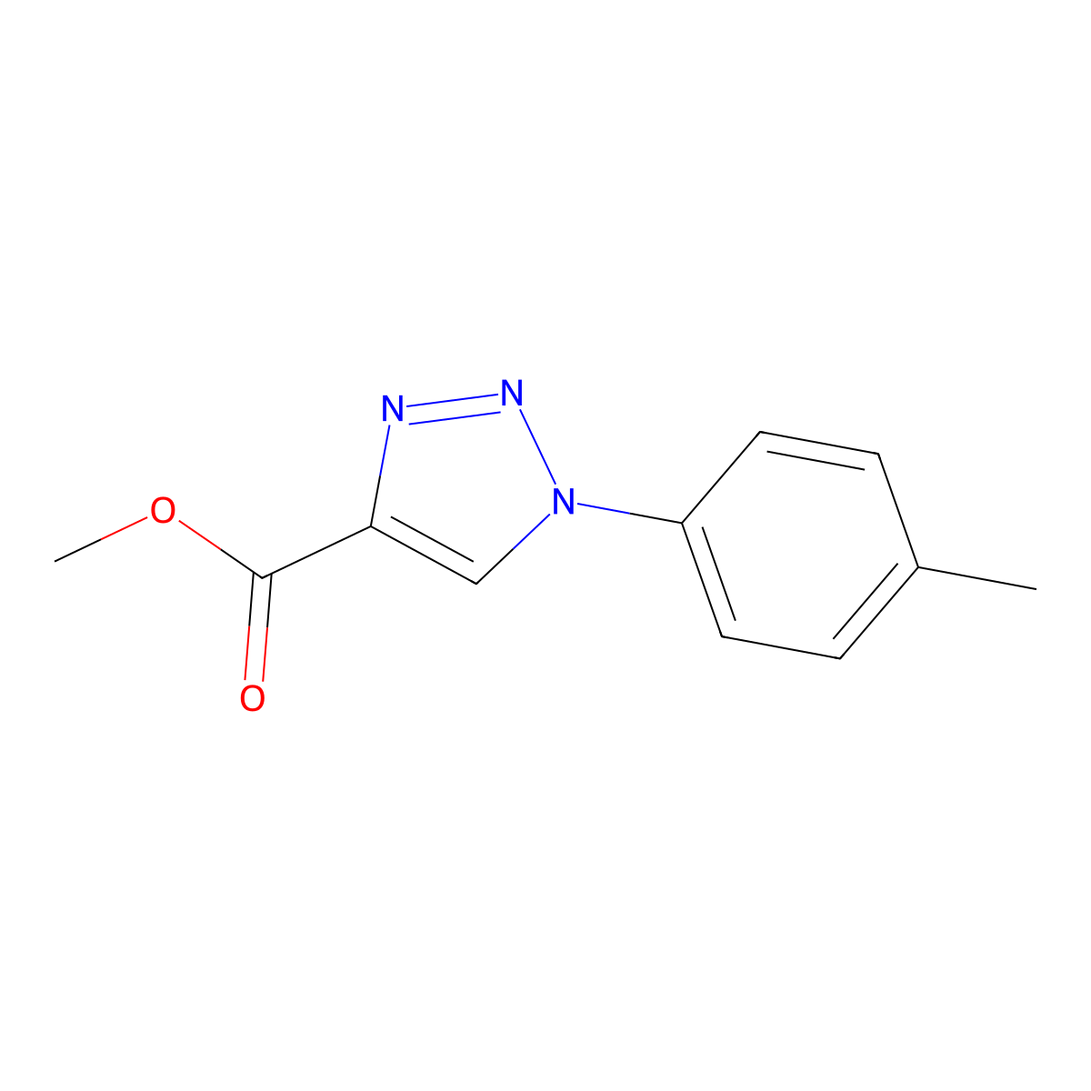 methyl 1-(4-methylphenyl)-1H-1,2,3-triazole-4-carboxylate molecular structure, CAS 227959-99-1