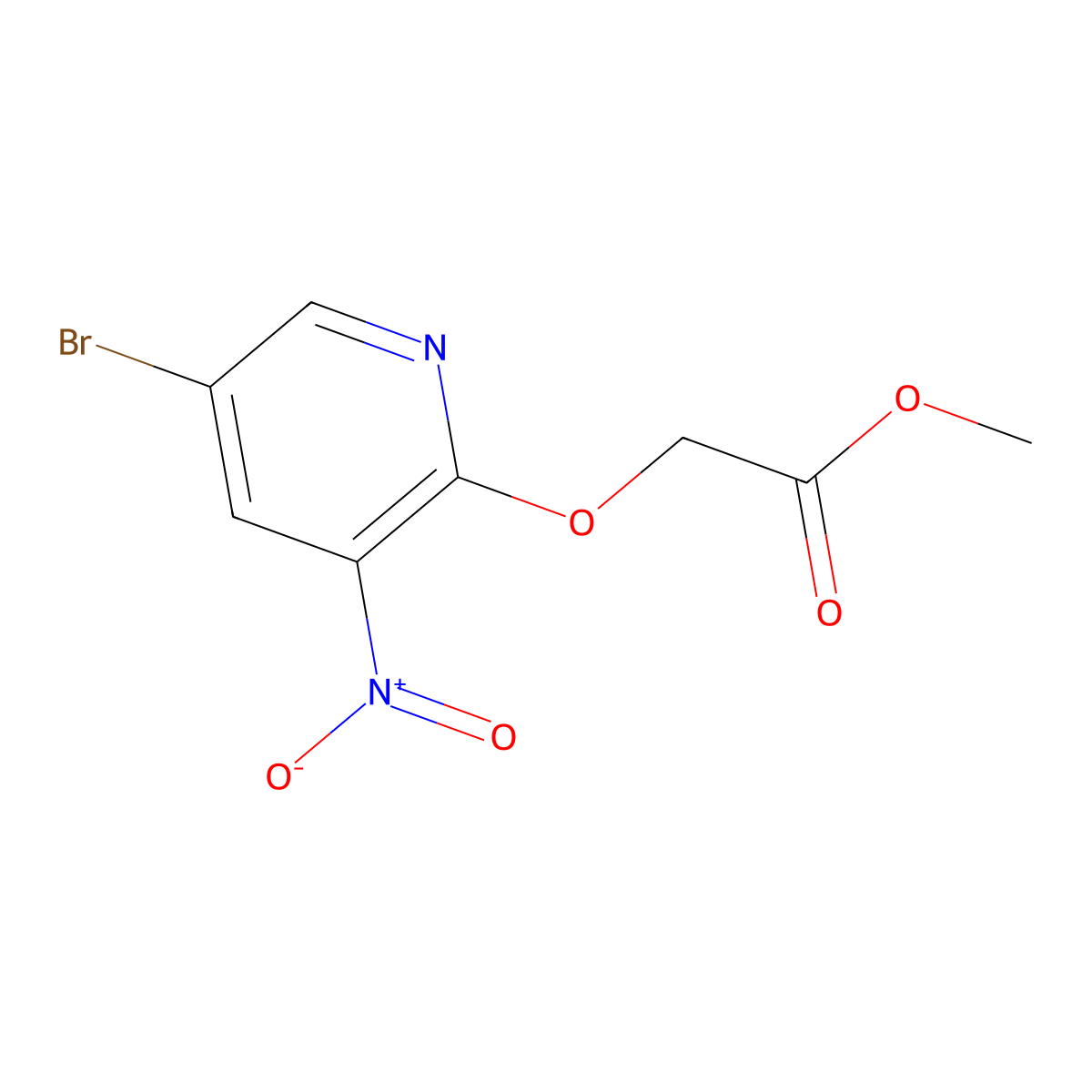 Methyl 2-((5-bromo-3-nitropyridin-2-yl)oxy)acetate molecular structure, CAS 227963-72-6