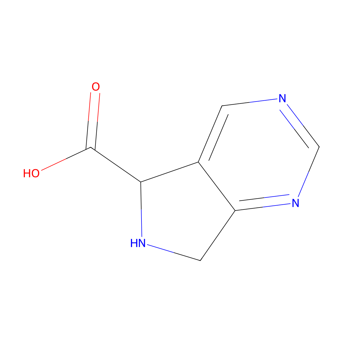 5H,6H,7H-pyrrolo[3,4-d]pyrimidine-5-carboxylic acid molecular structure, CAS 2279719-01-4
