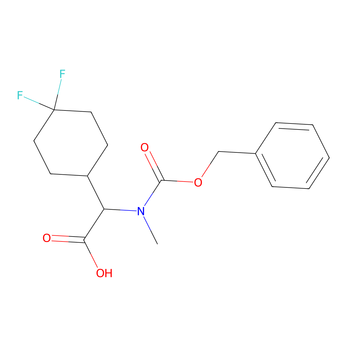 2-{[(Benzyloxy)carbonyl](methyl)amino}-2-(4,4-difluorocyclohexyl)acetic acid molecular structure, CAS 2279742-88-8