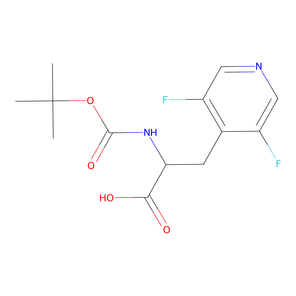 2-{[(Tert-butoxy)carbonyl]amino}-3-(3,5-difluoropyridin-4-yl)propanoic acid molecular structure, CAS 2279756-61-3
