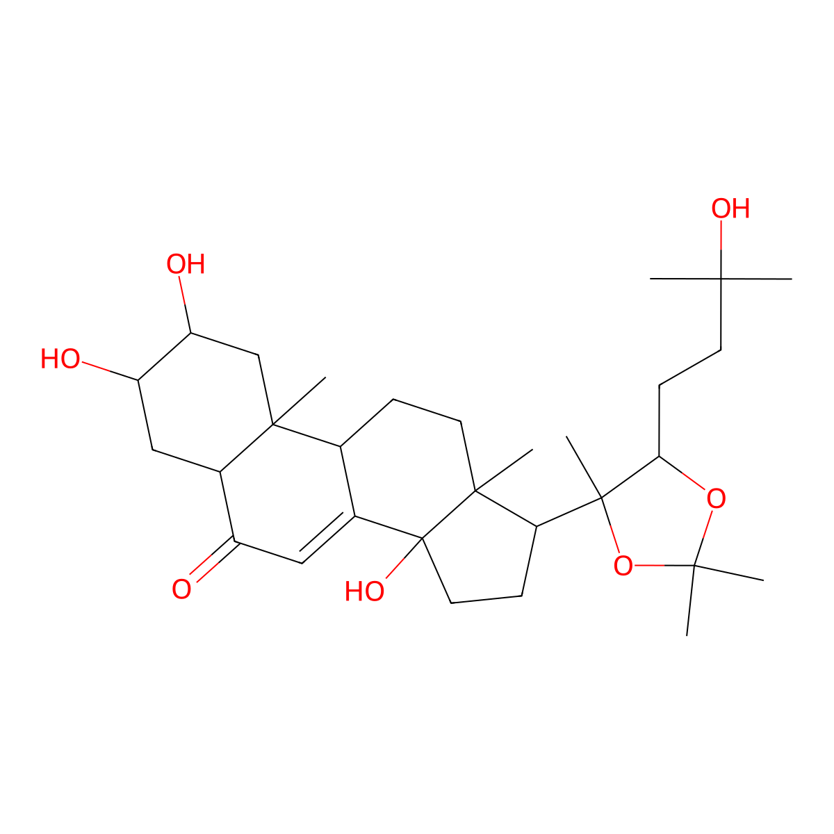 20-Hydroxyecdysone 20,22-acetonide molecular structure, CAS 22798-96-5