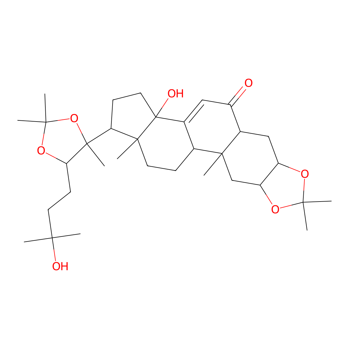 Ecdysterone 2,3:20,22-diacetonide molecular structure, CAS 22798-98-7