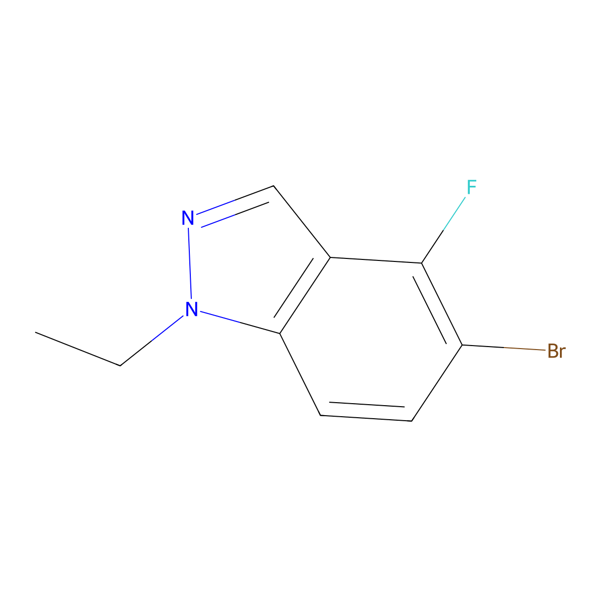 5-Bromo-1-ethyl-4-fluoro-1H-indazole molecular structure, CAS 2279923-73-6
