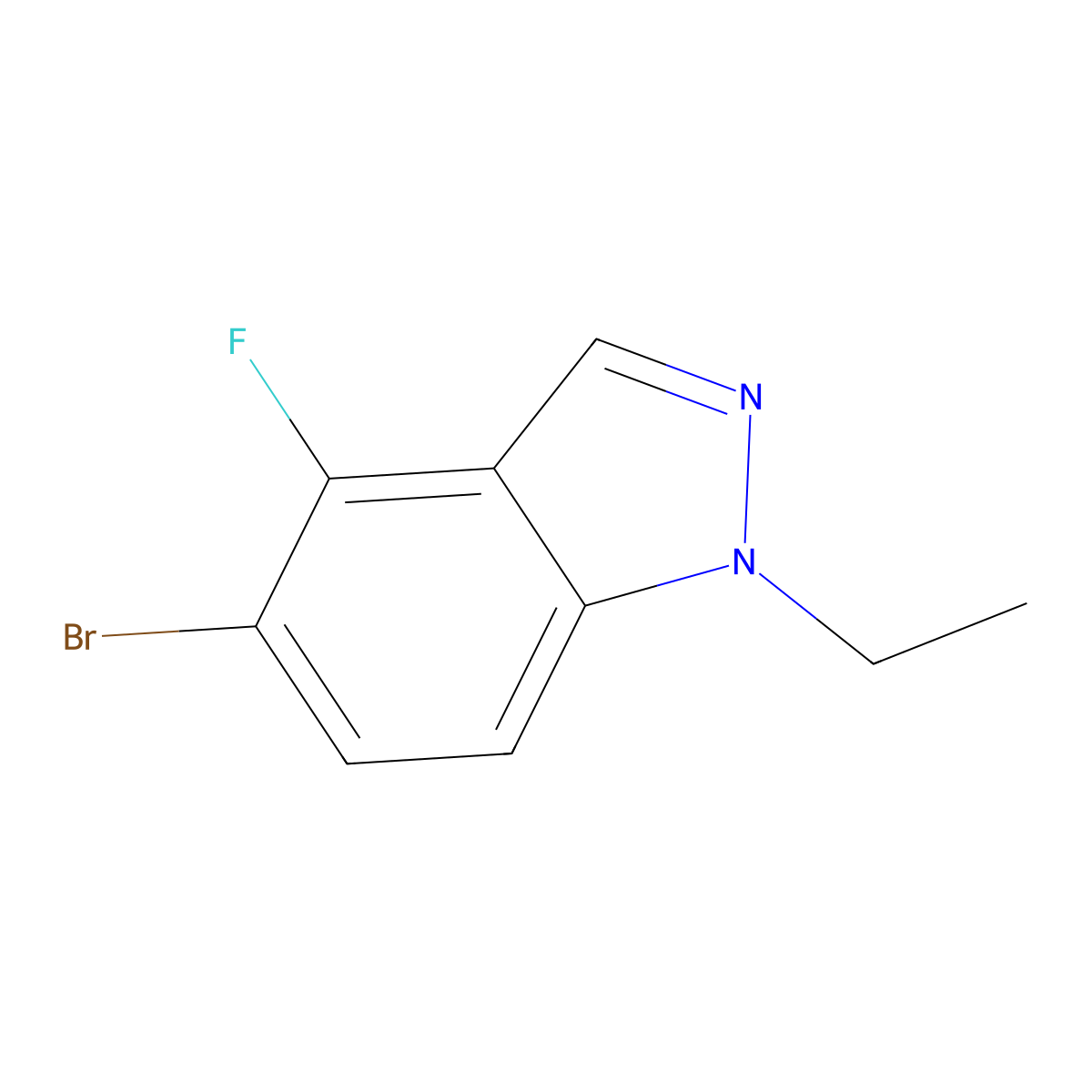 5-Bromo-1-ethyl-4-fluoro-1H-indazole molecular structure, CAS 2279923-73-6