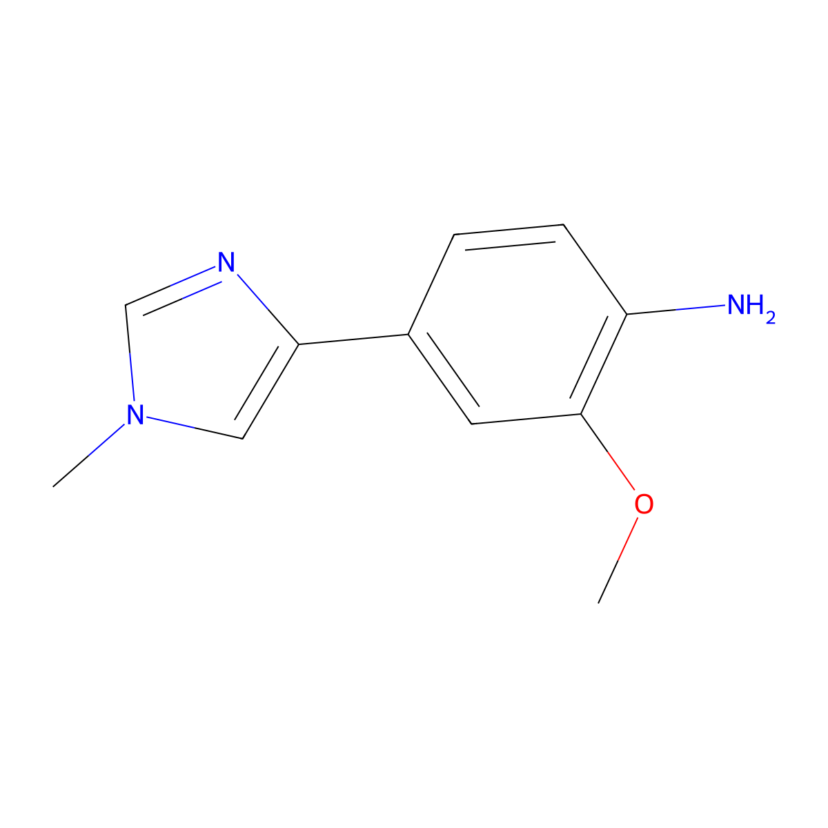 2-Methoxy-4-(1-methyl-1H-imidazol-4-yl)benzenamine molecular structure, CAS 2279928-63-9