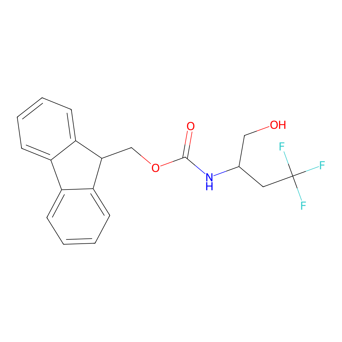 (9H-fluoren-9-yl)methyl N-(4,4,4-trifluoro-1-hydroxybutan-2-yl)carbamate molecular structure, CAS 2280011-08-5