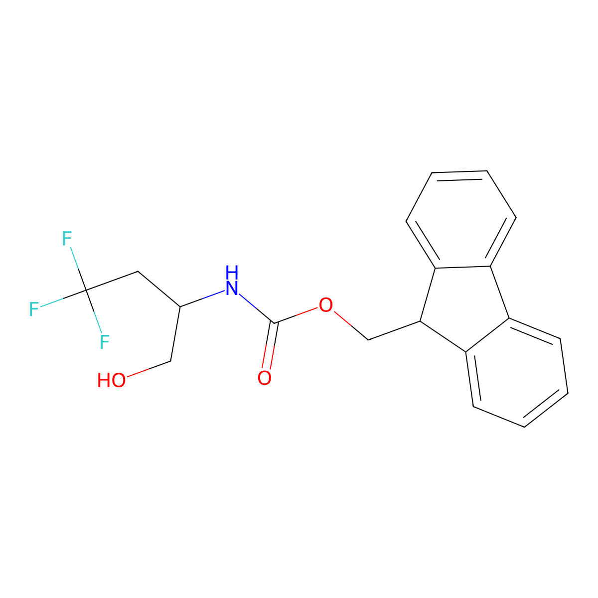 (9H-fluoren-9-yl)methyl N-(4,4,4-trifluoro-1-hydroxybutan-2-yl)carbamate molecular structure, CAS 2280011-08-5