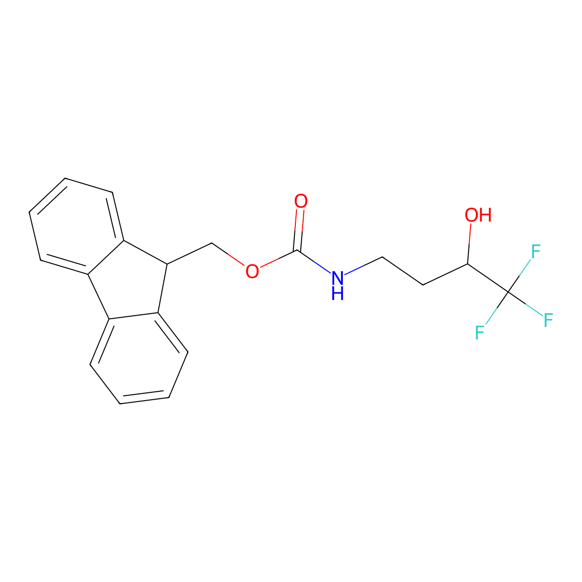 (9H-fluoren-9-yl)methyl N-(4,4,4-trifluoro-3-hydroxybutyl)carbamate molecular structure, CAS 2280062-31-7