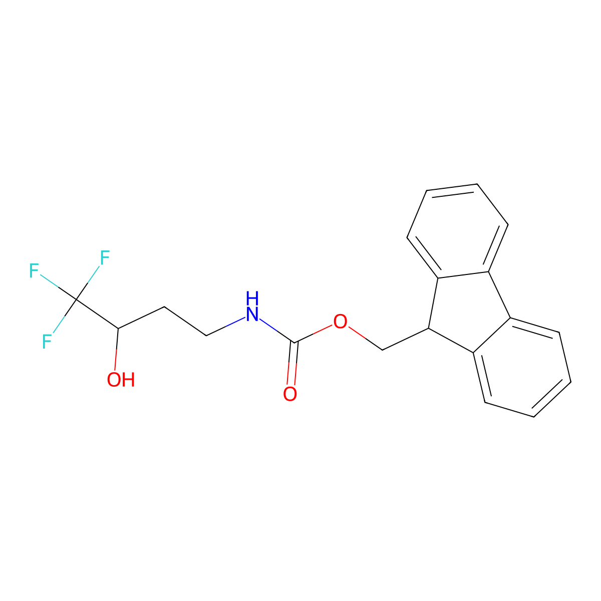 (9H-fluoren-9-yl)methyl N-(4,4,4-trifluoro-3-hydroxybutyl)carbamate molecular structure, CAS 2280062-31-7