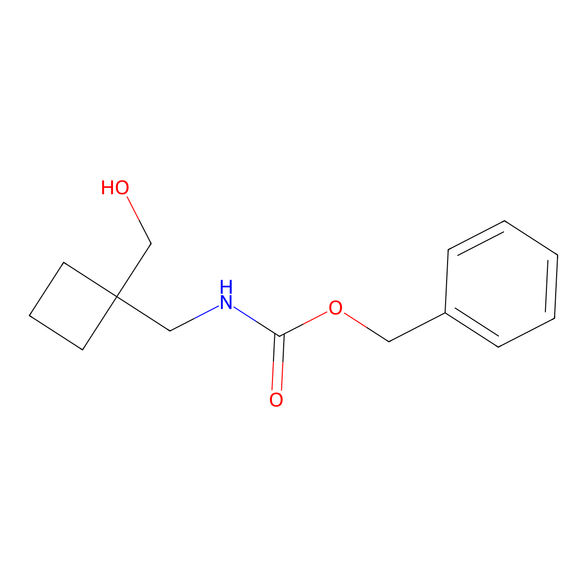 benzyl N-{[1-(hydroxymethyl)cyclobutyl]methyl}carbamate molecular structure, CAS 2280104-91-6