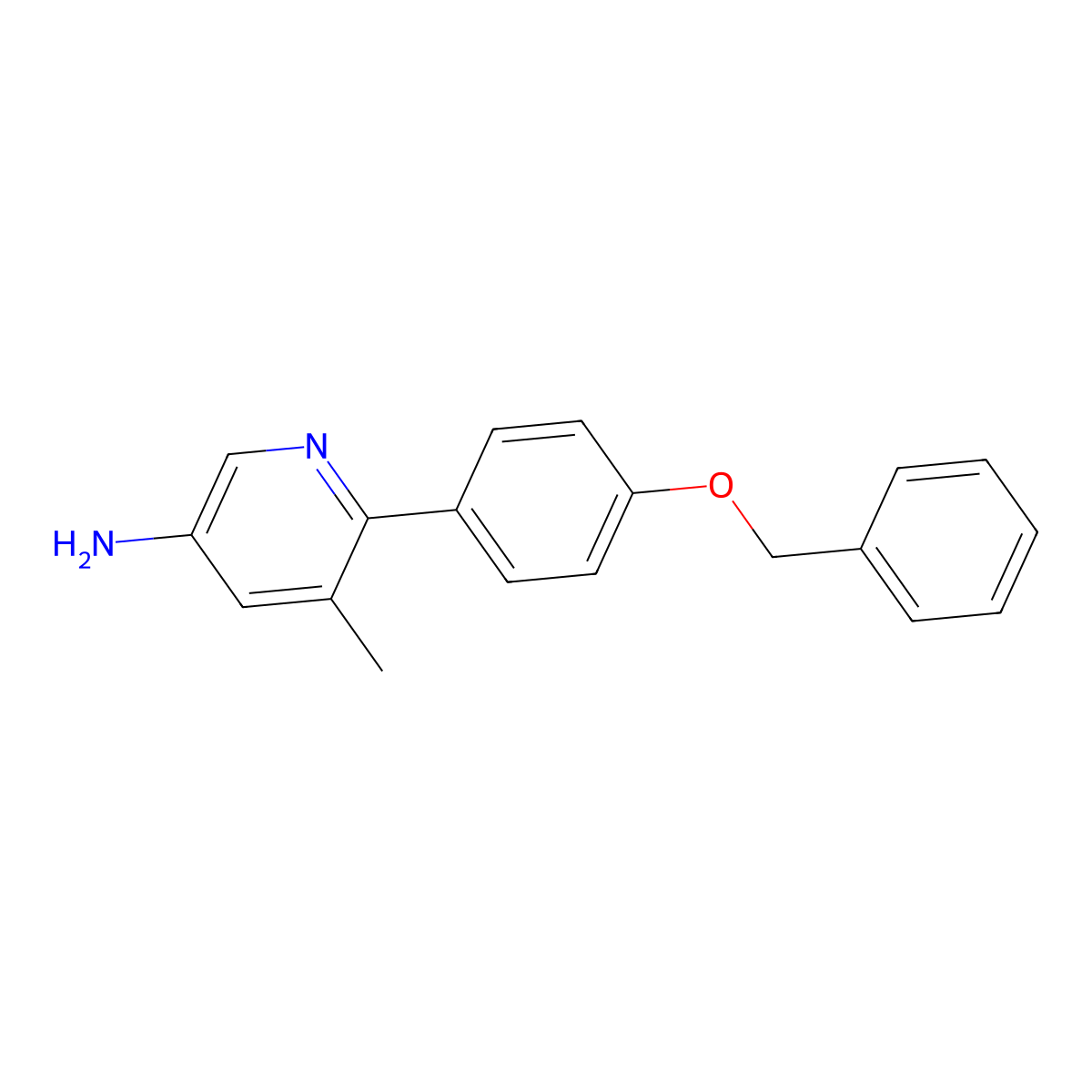 5-Methyl-6-[4-(phenylmethoxy)phenyl]-3-pyridinamine molecular structure, CAS 2280122-04-3