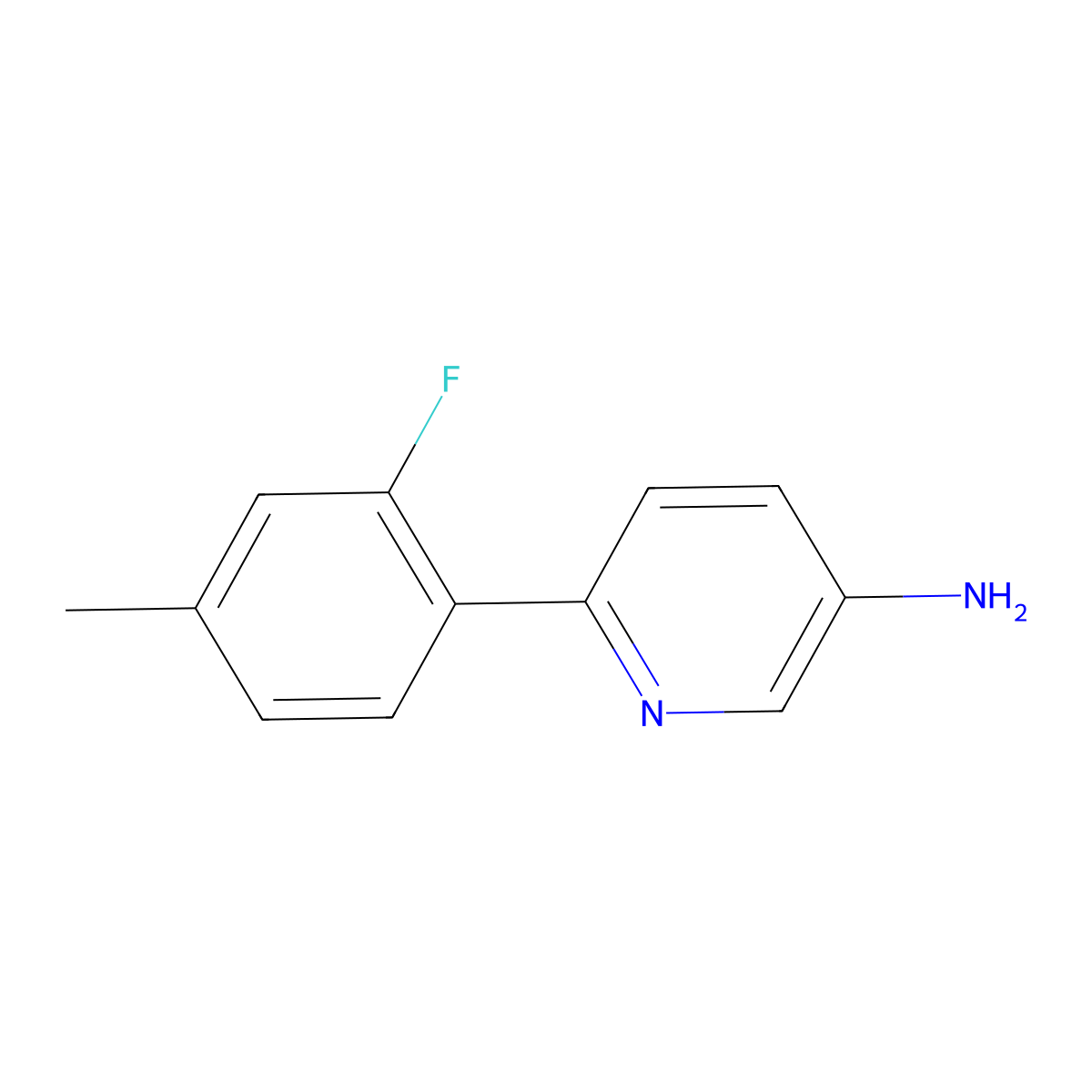 6-(2-Fluoro-4-methylphenyl)-3-pyridinamine molecular structure, CAS 2280151-81-5