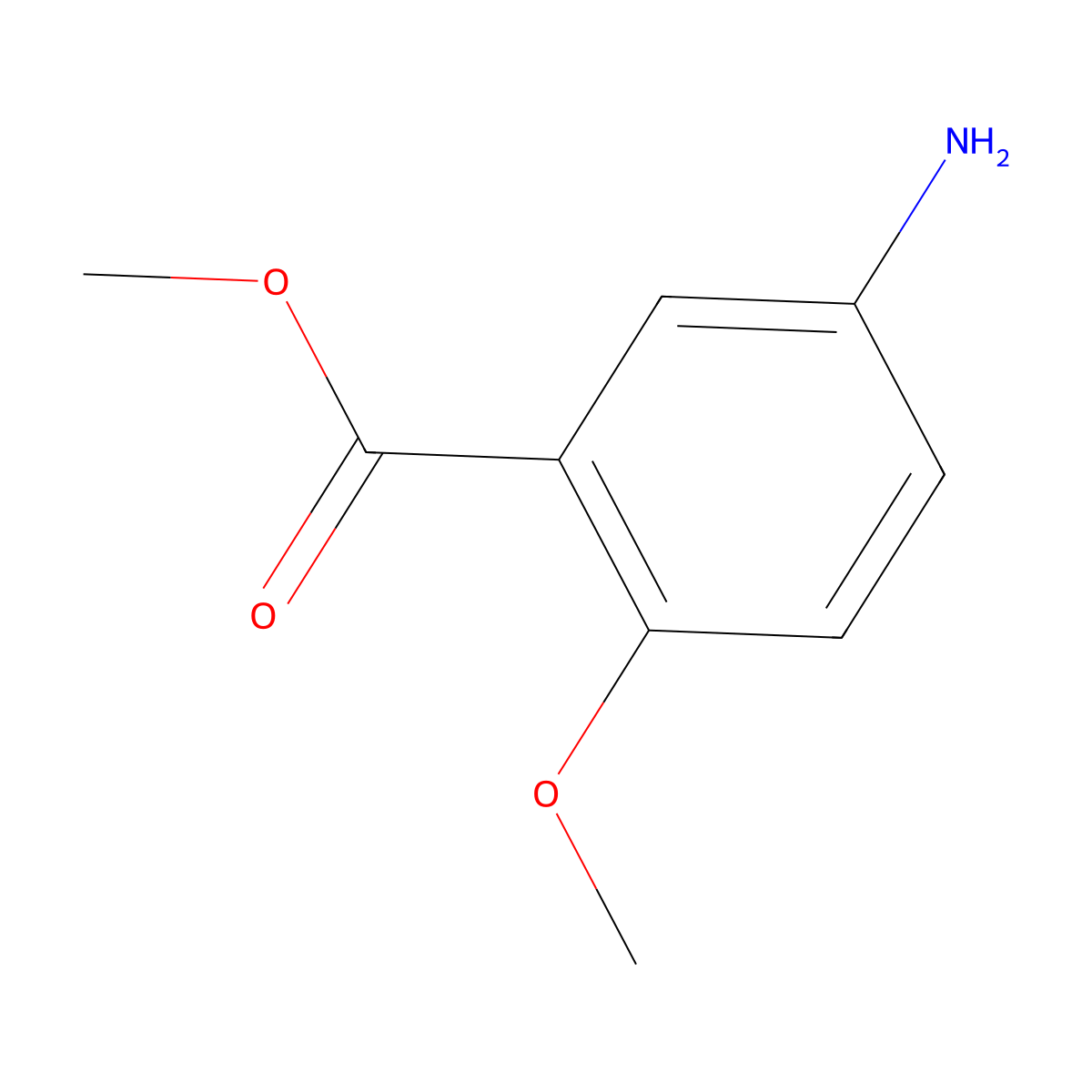 Methyl 5-amino-o-anisate molecular structure, CAS 22802-67-1