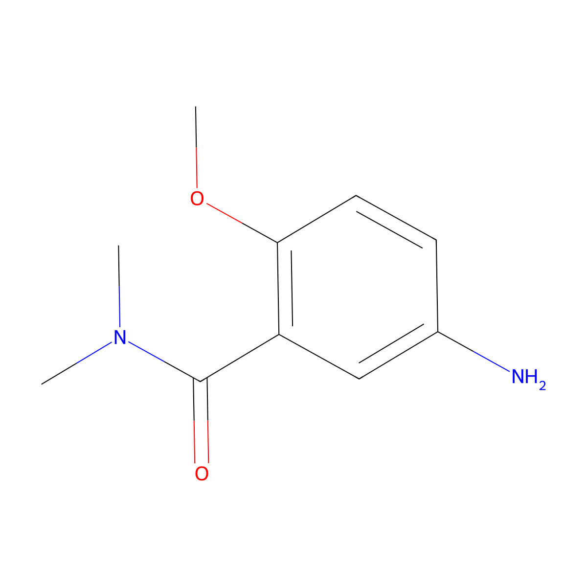 5-amino-2-methoxy-N,N-dimethylbenzamide molecular structure, CAS 22802-73-9