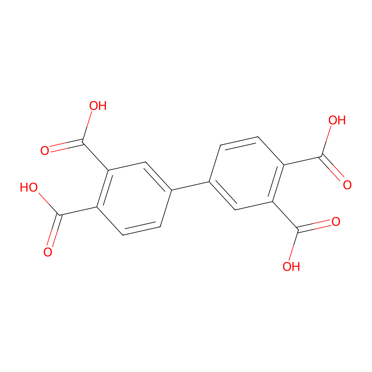 [1,1'-Biphenyl]-3,3',4,4'-tetracarboxylic Acid molecular structure, CAS 22803-05-0
