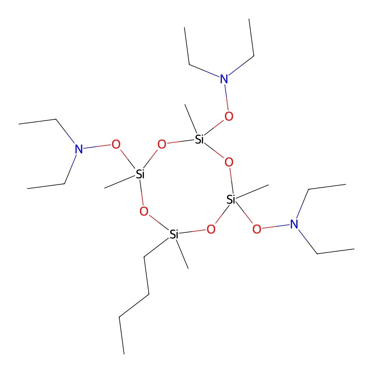 Ethanamine, N,N',N''-((8-butyl-2,4,6,8-tetramethylcyclotetrasiloxane-2,4,6-triyl)tris(oxy))tris(N-ethyl- molecular structure, CAS 22803-29-8