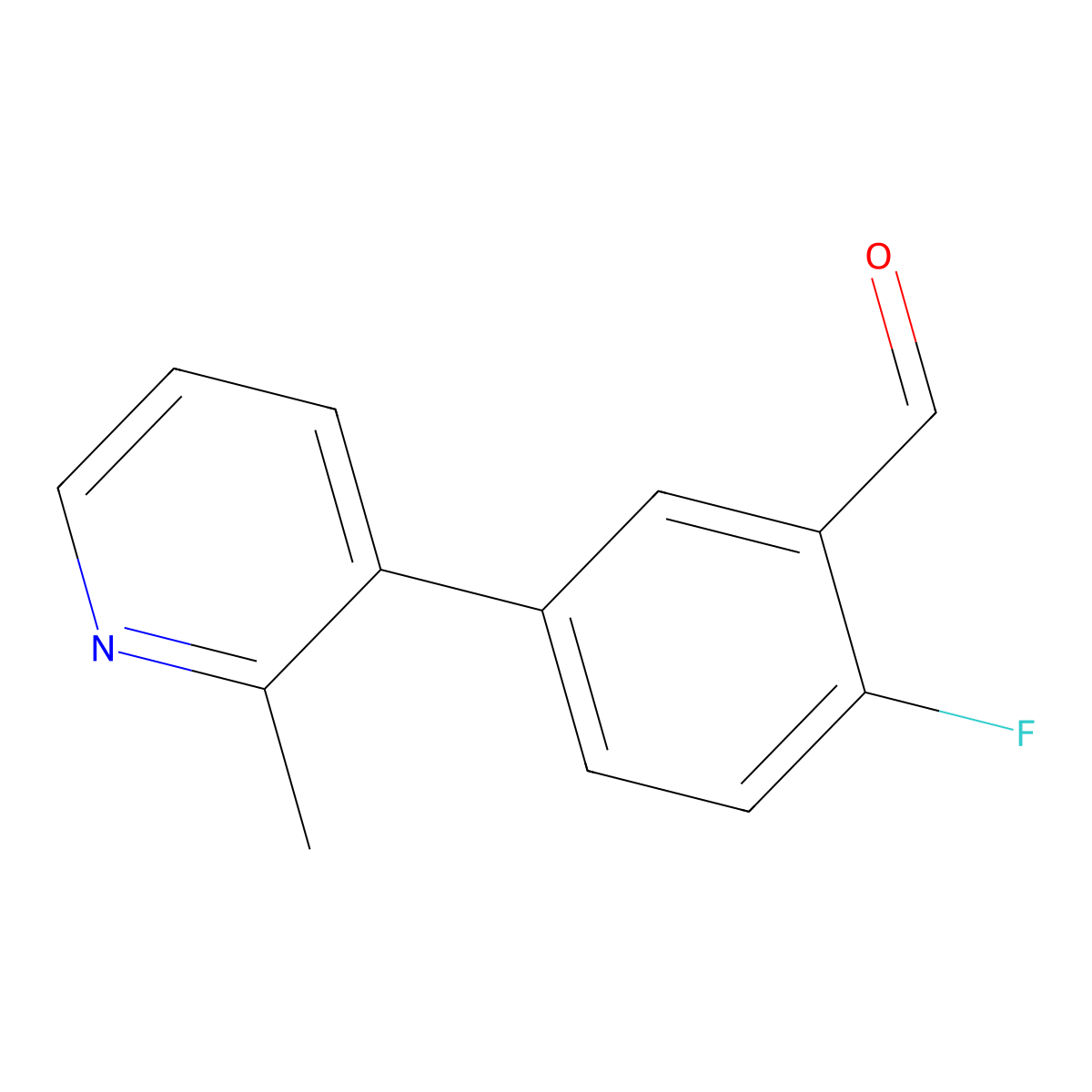 2-Fluoro-5-(2-methylpyridin-3-yl)benzaldehyde molecular structure, CAS 2280339-05-9