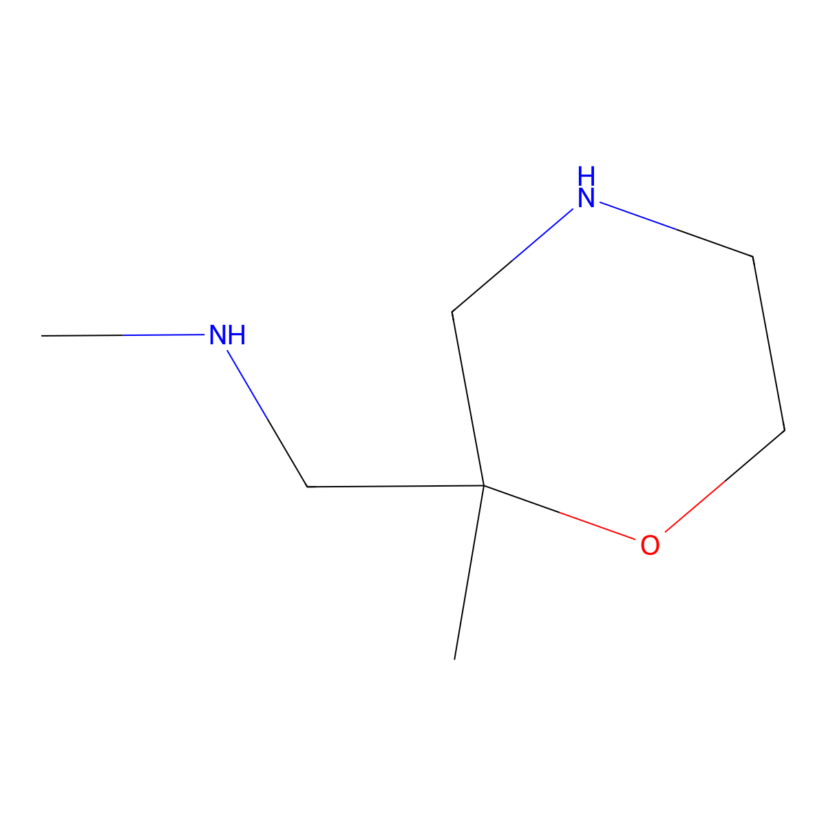 Methyl[(2-methylmorpholin-2-yl)methyl]amine molecular structure, CAS 2280363-46-2