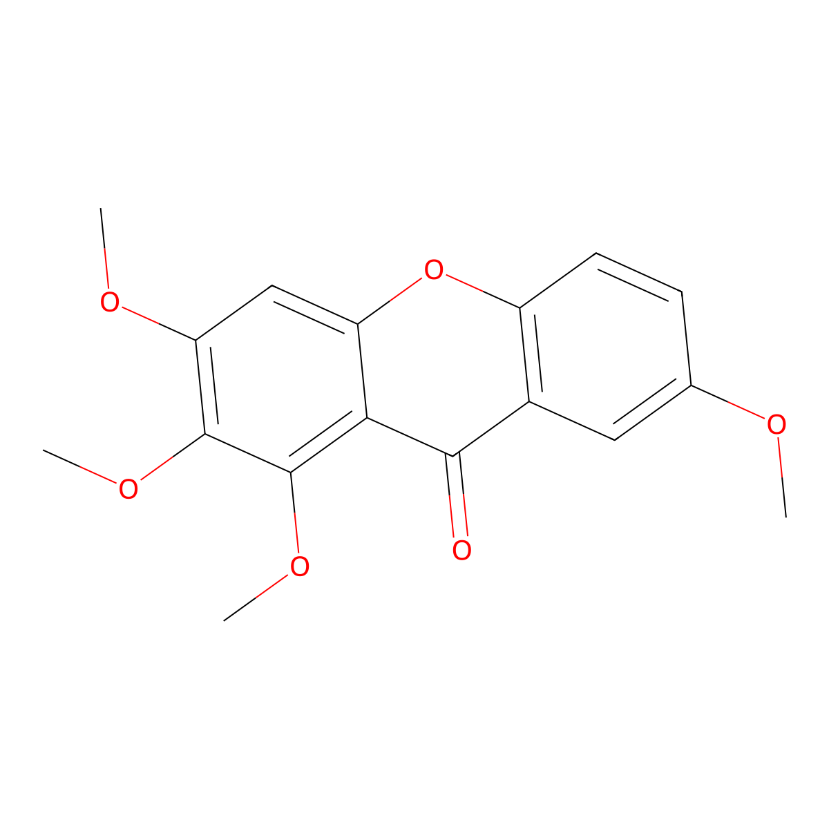 1,2,3,7-Tetramethoxyxanthen-9-One molecular structure, CAS 22804-52-0