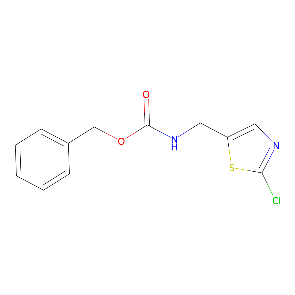 benzyl N-[(2-chloro-1,3-thiazol-5-yl)methyl]carbamate molecular structure, CAS 2280482-12-2