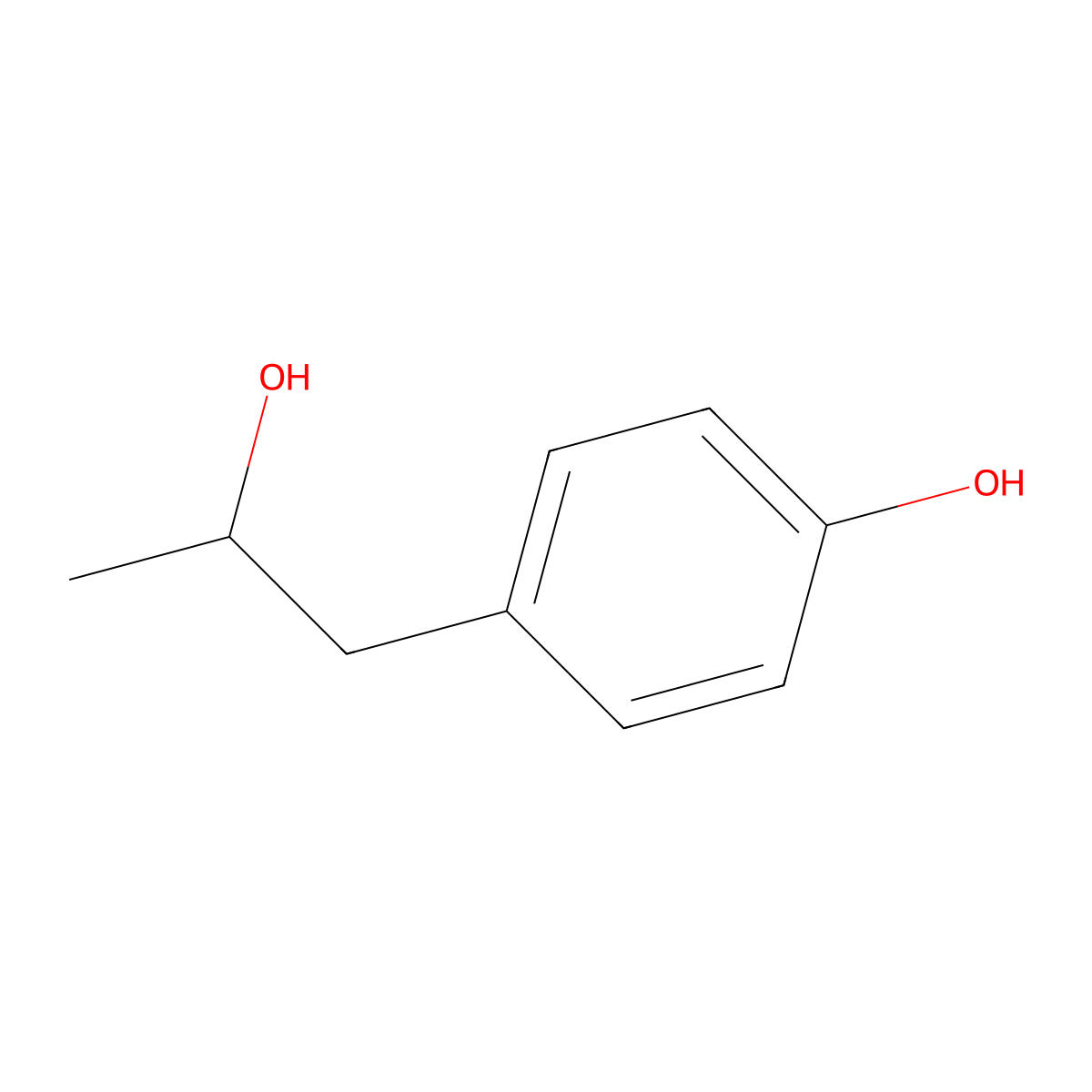 4-(2-Hydroxypropyl)phenol molecular structure, CAS 22805-43-2