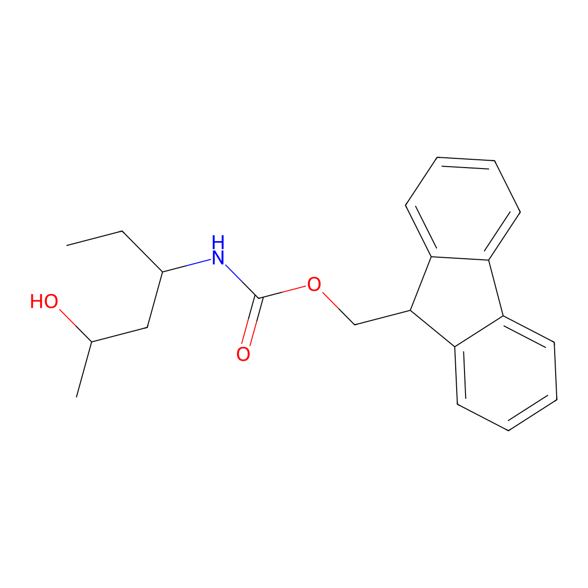 (9H-fluoren-9-yl)methyl N-(5-hydroxyhexan-3-yl)carbamate molecular structure, CAS 2280505-98-6