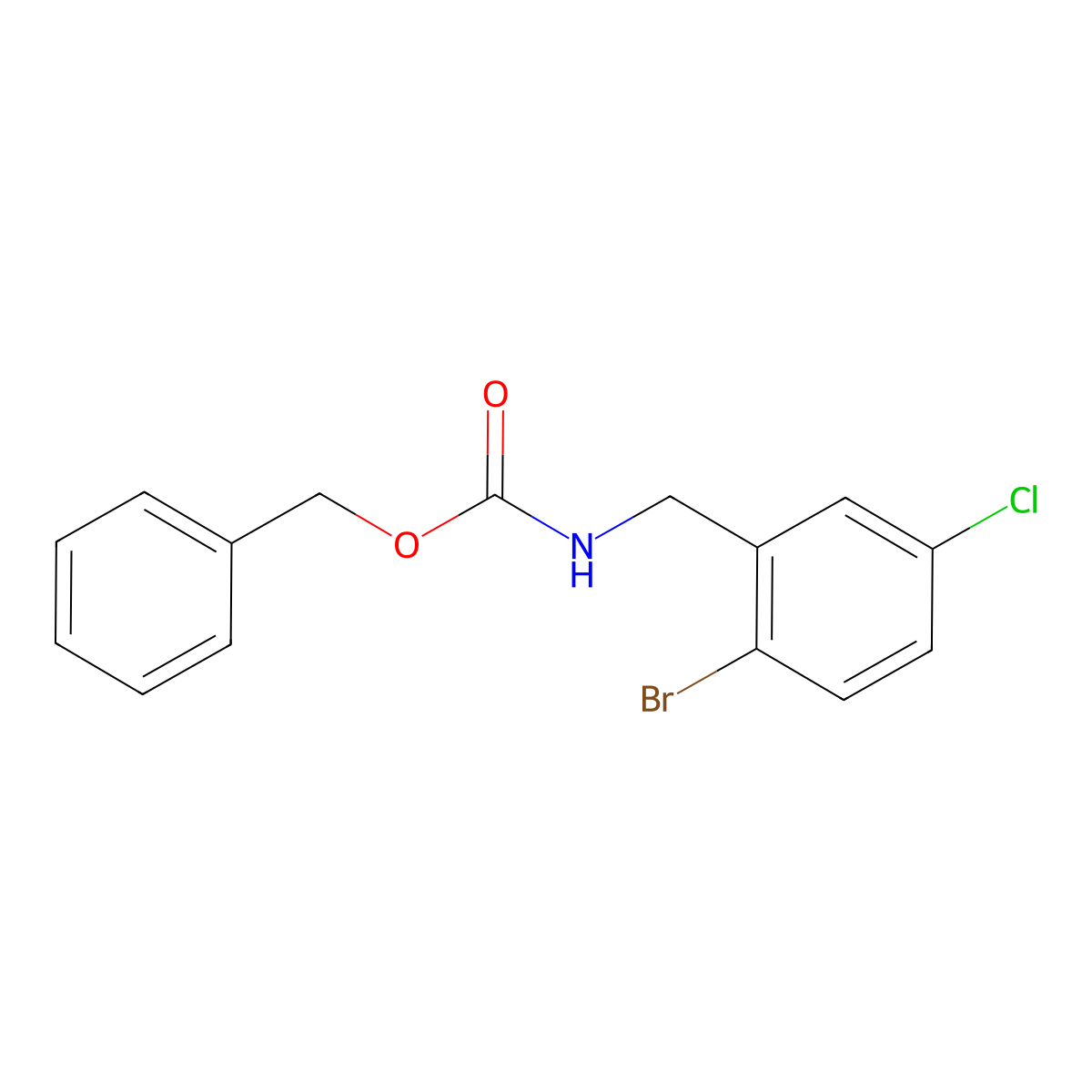 benzyl N-[(2-bromo-5-chlorophenyl)methyl]carbamate molecular structure, CAS 2280621-79-4