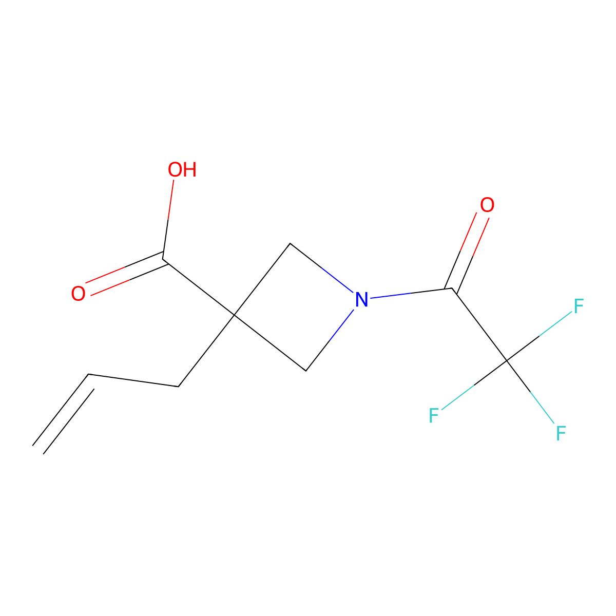 3-(Prop-2-en-1-yl)-1-(trifluoroacetyl)azetidine-3-carboxylic acid molecular structure, CAS 2280688-98-2