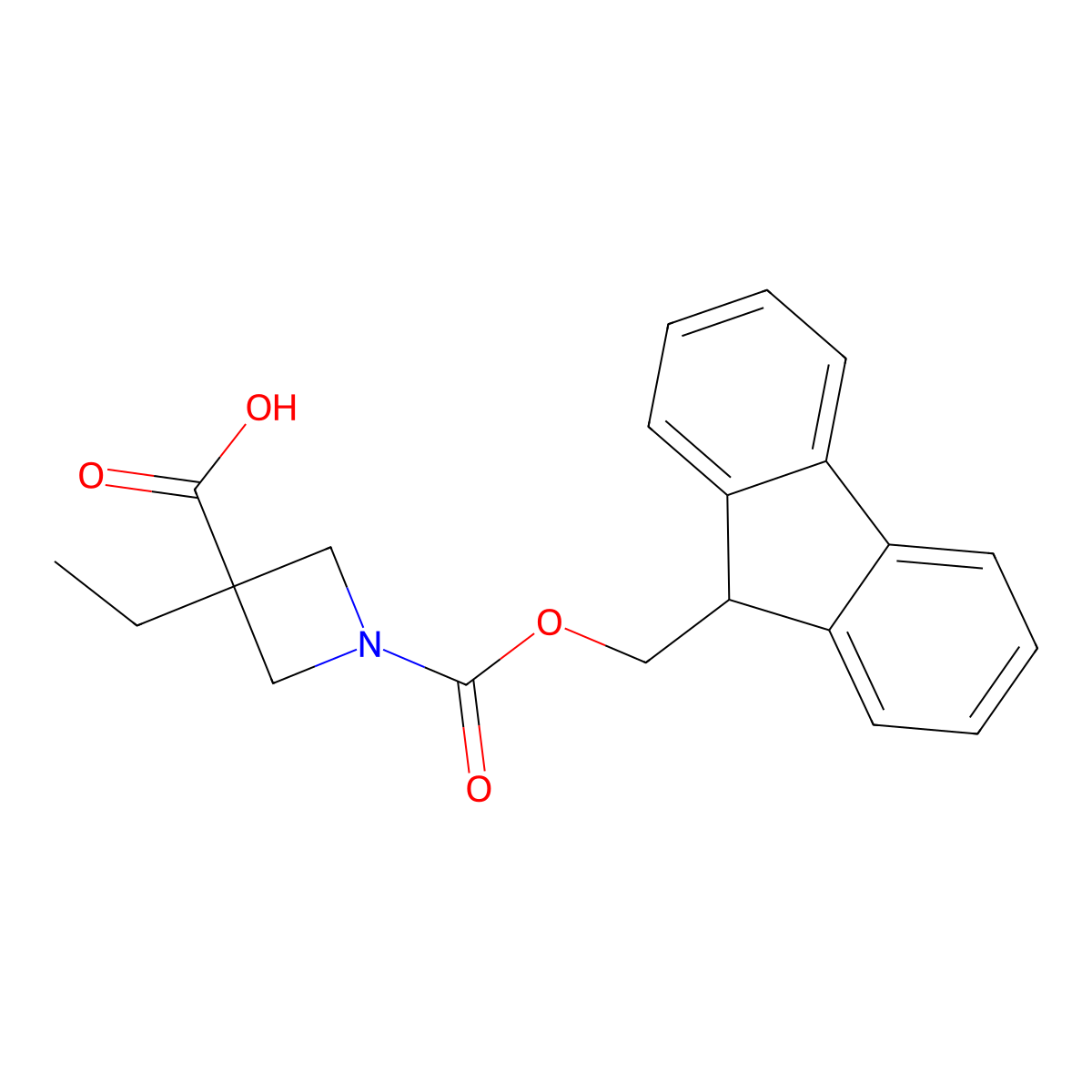 3-Ethyl-1-(9H-fluoren-9-ylmethoxycarbonyl)azetidine-3-carboxylic acid molecular structure, CAS 2280718-19-4